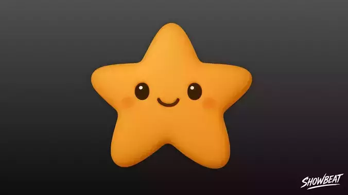 Cartoon Plush Starfish Low-poly 3D model