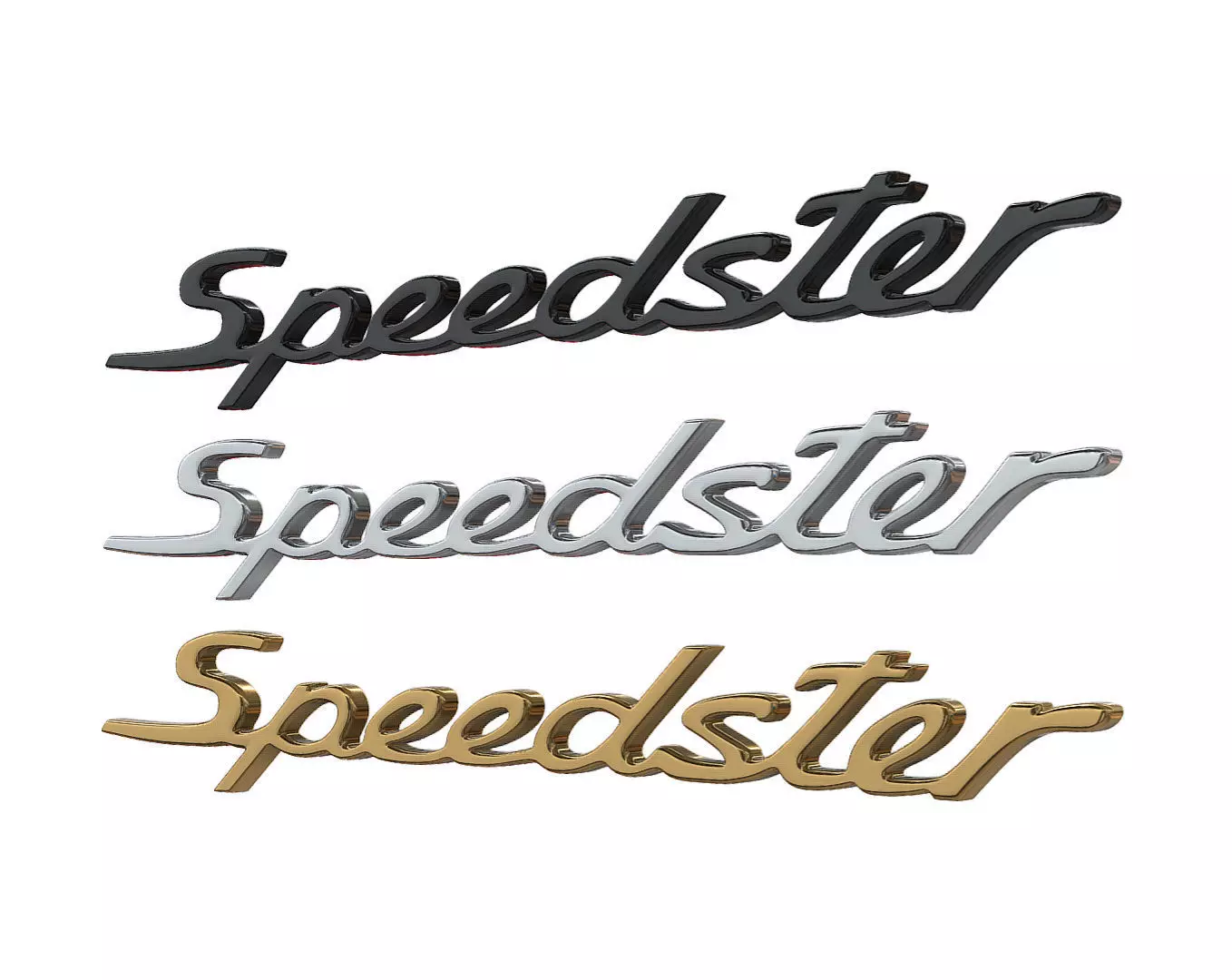 Speedster nameplate Porsche 3D print model_2