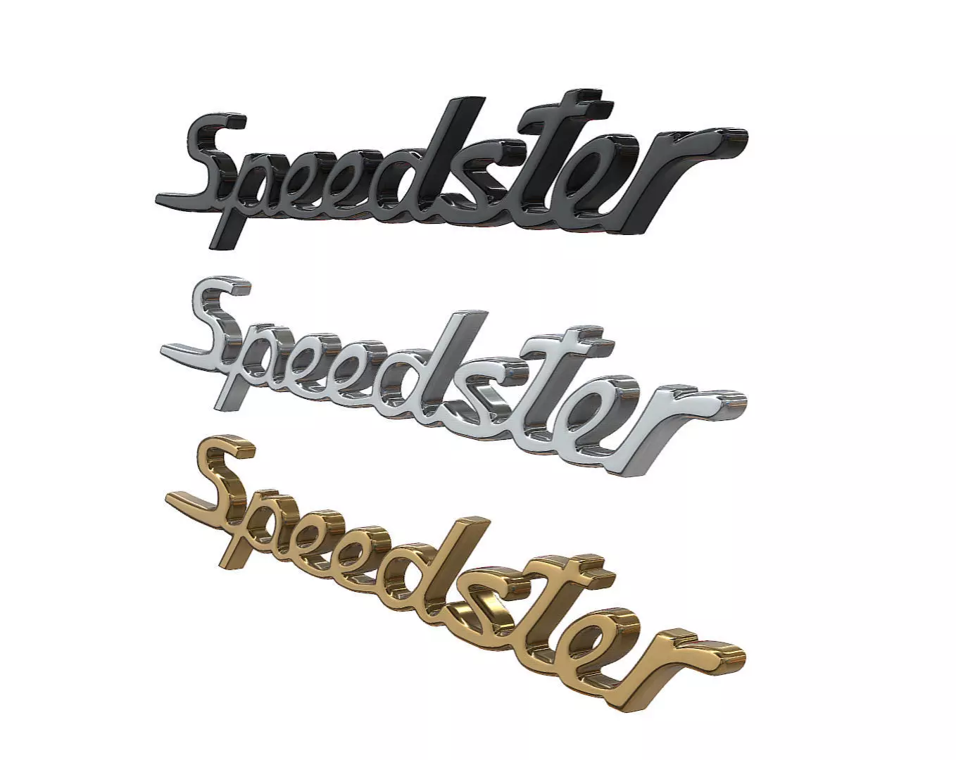 Speedster nameplate Porsche 3D print model_3