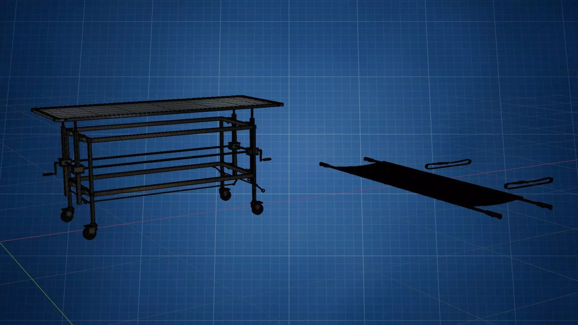 Morgue Freezing Gurney HP 3D model_5