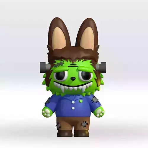 Halloween Labubu Frankenstein STL 3D Model