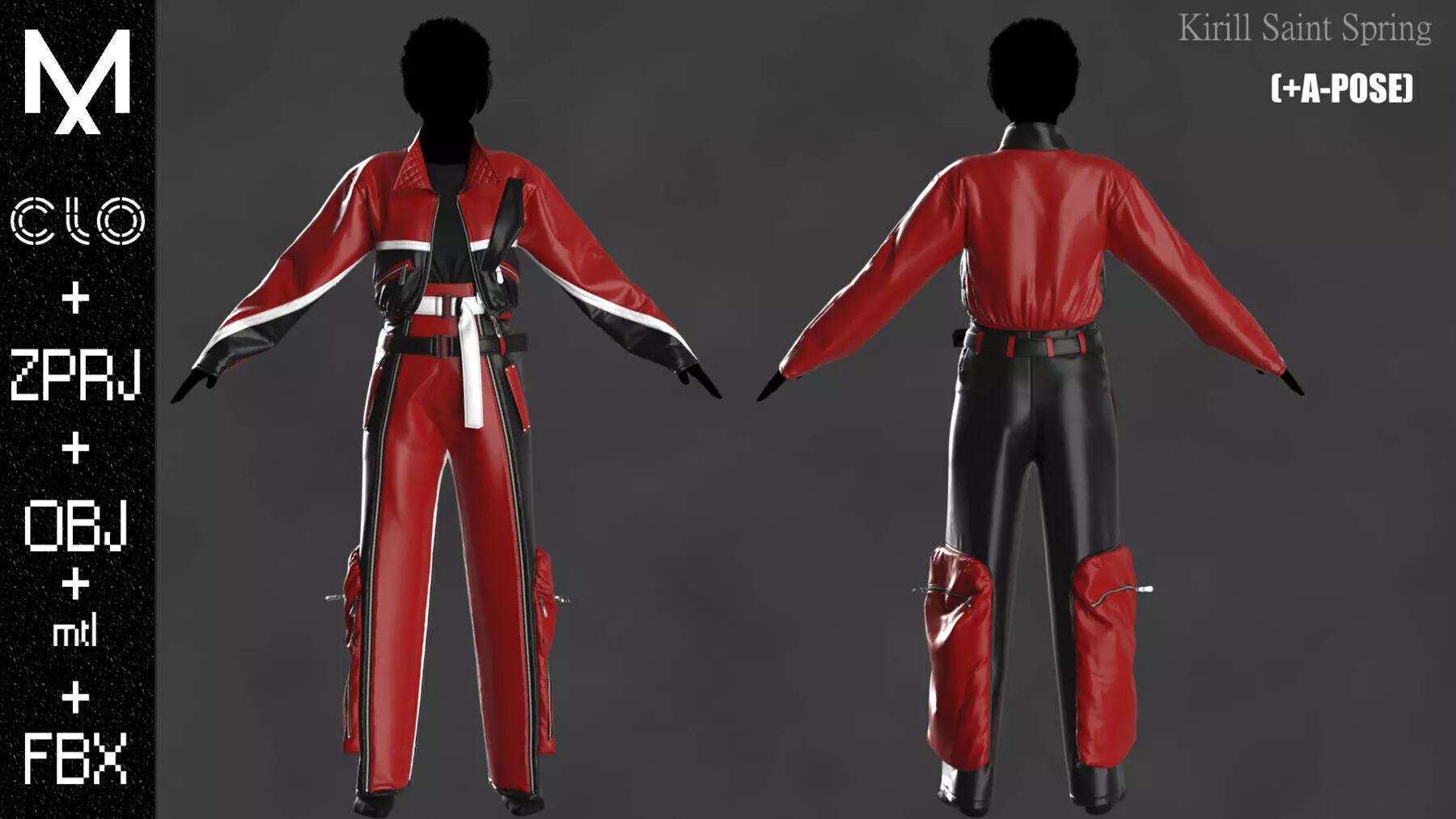 Female Outfit Marvelous designerClo3d OBJ mtl FBX ZPRJ 3D model_3