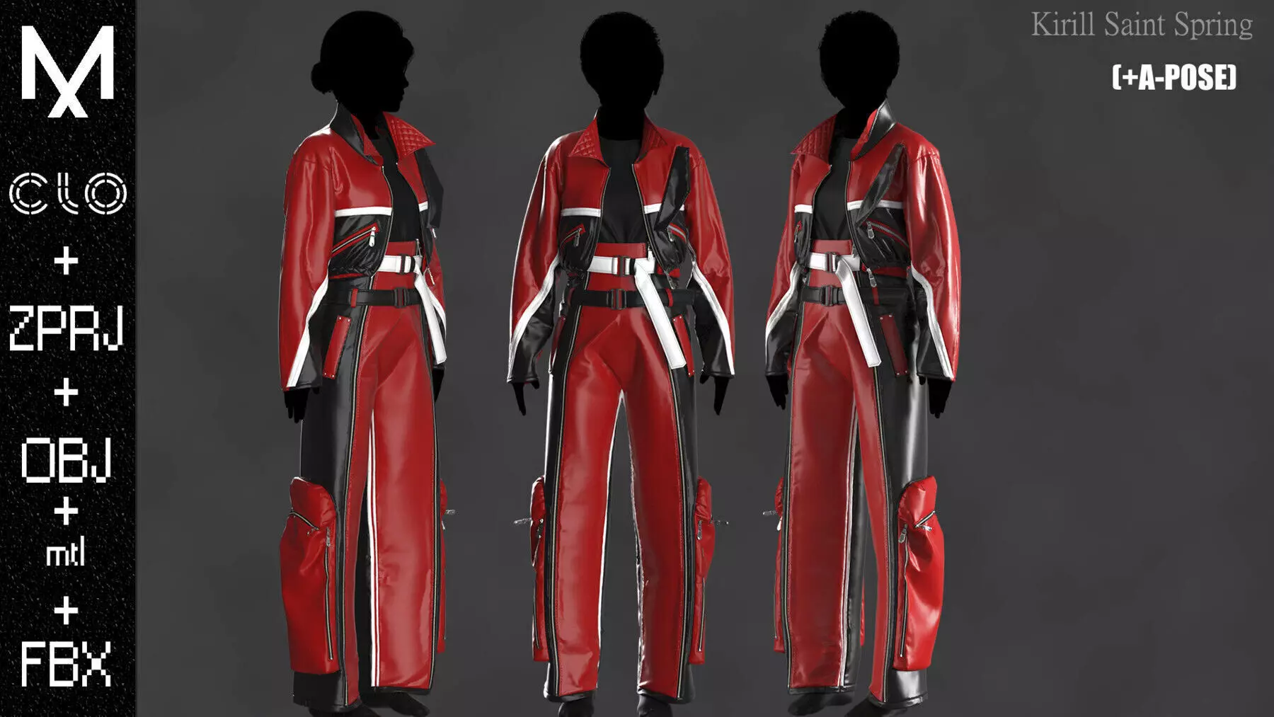 Female Outfit Marvelous designerClo3d OBJ mtl FBX ZPRJ 3D model_0