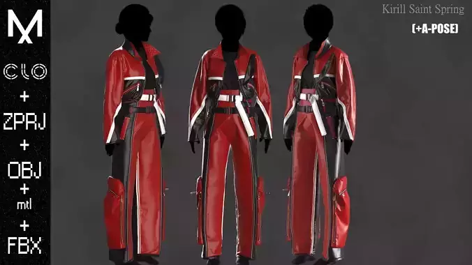 Female Outfit Marvelous designerClo3d OBJ mtl FBX ZPRJ 3D model Female Outfit Marvelous designerClo3d OBJ mtl FBX ZPRJ 3D model