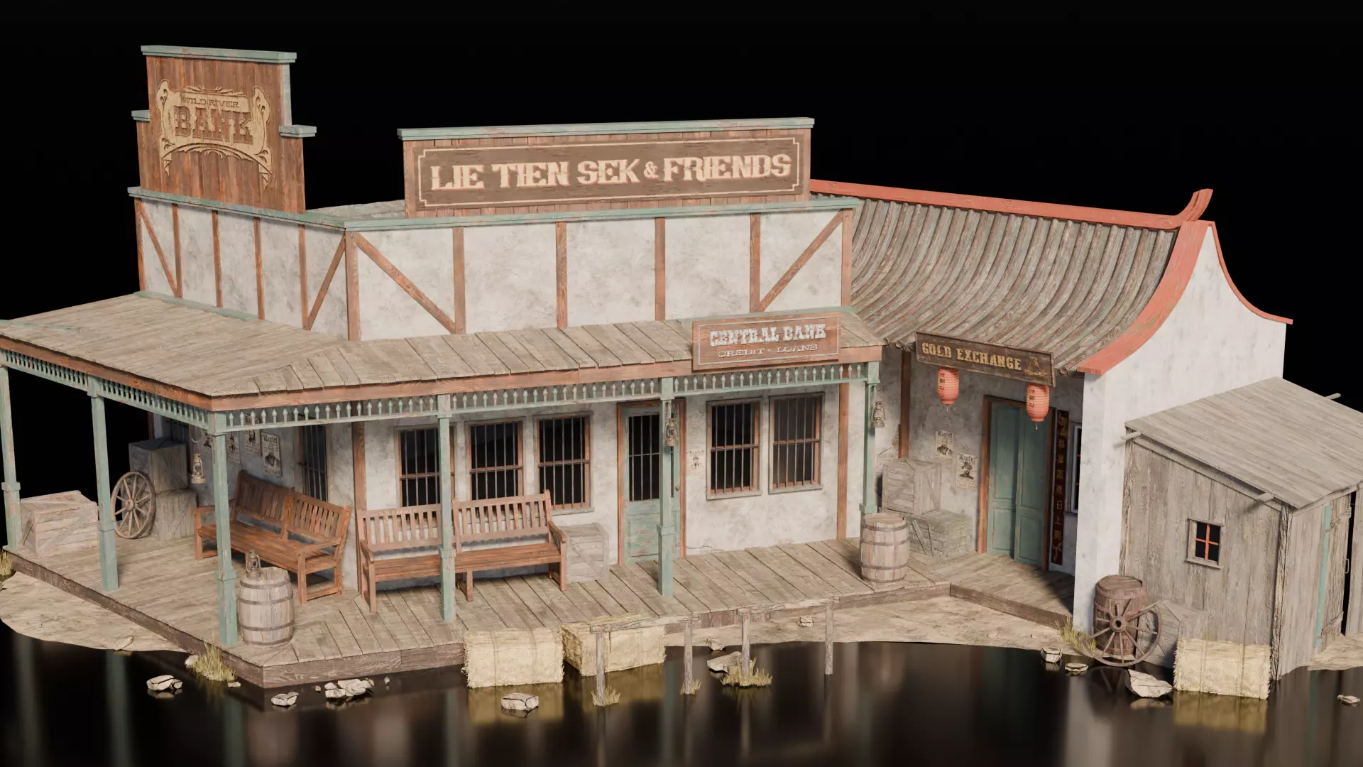 Wild West Building Bank 3D model_2