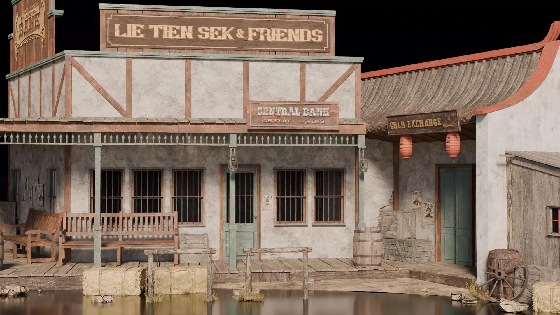 Wild West Building Bank 3D model_3