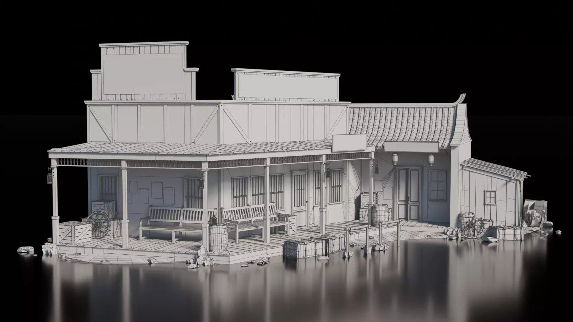 Wild West Building Bank 3D model_1