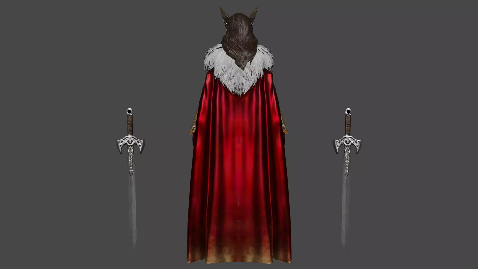 Sif Asgardian warrior  Low-poly 3D model_4