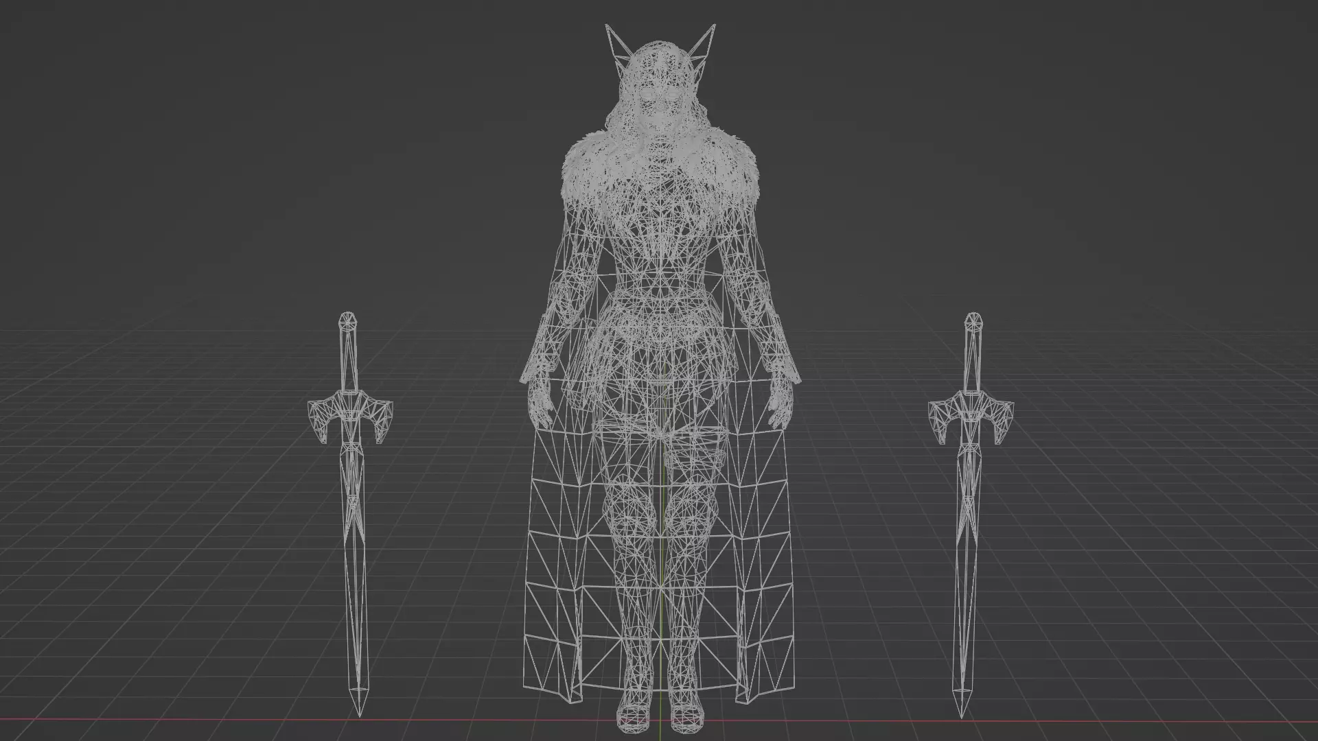 Sif Asgardian warrior  Low-poly 3D model_6