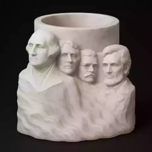 Majestic Mount Rushmore Marble Pen Holder Showpiece 3D print model