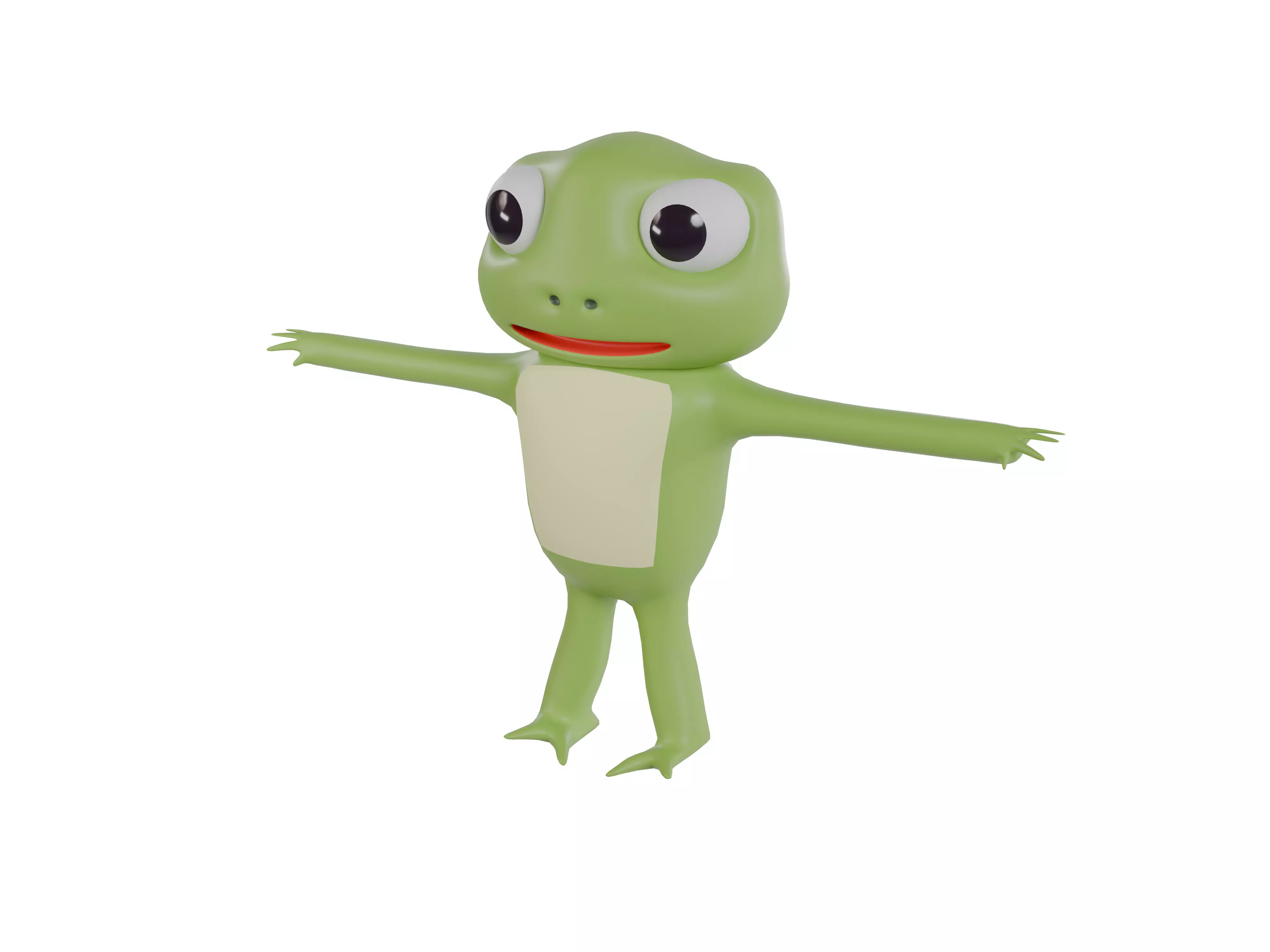 3D model of a cartoon frog 3D model_4
