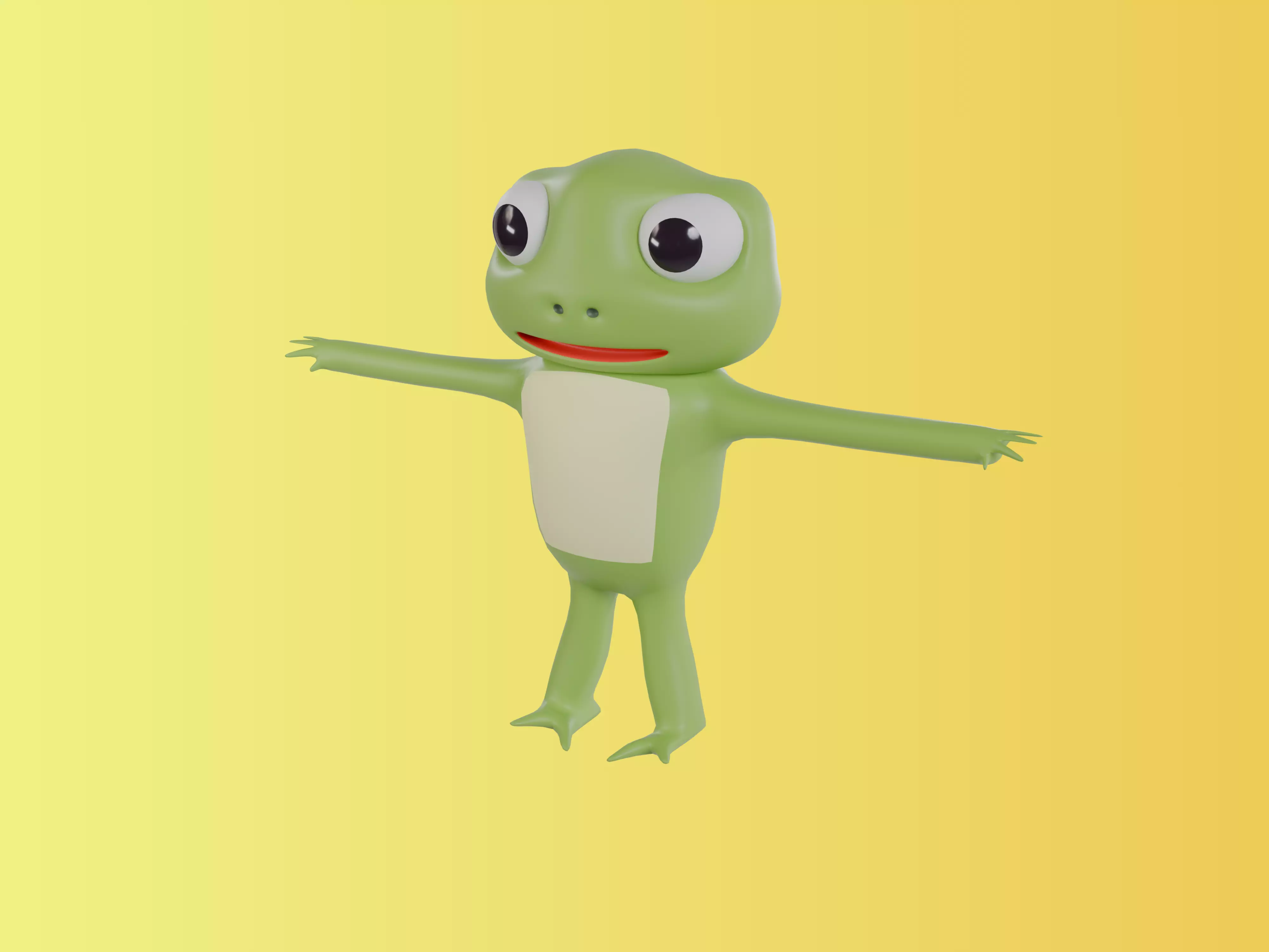 3D model of a cartoon frog 3D model