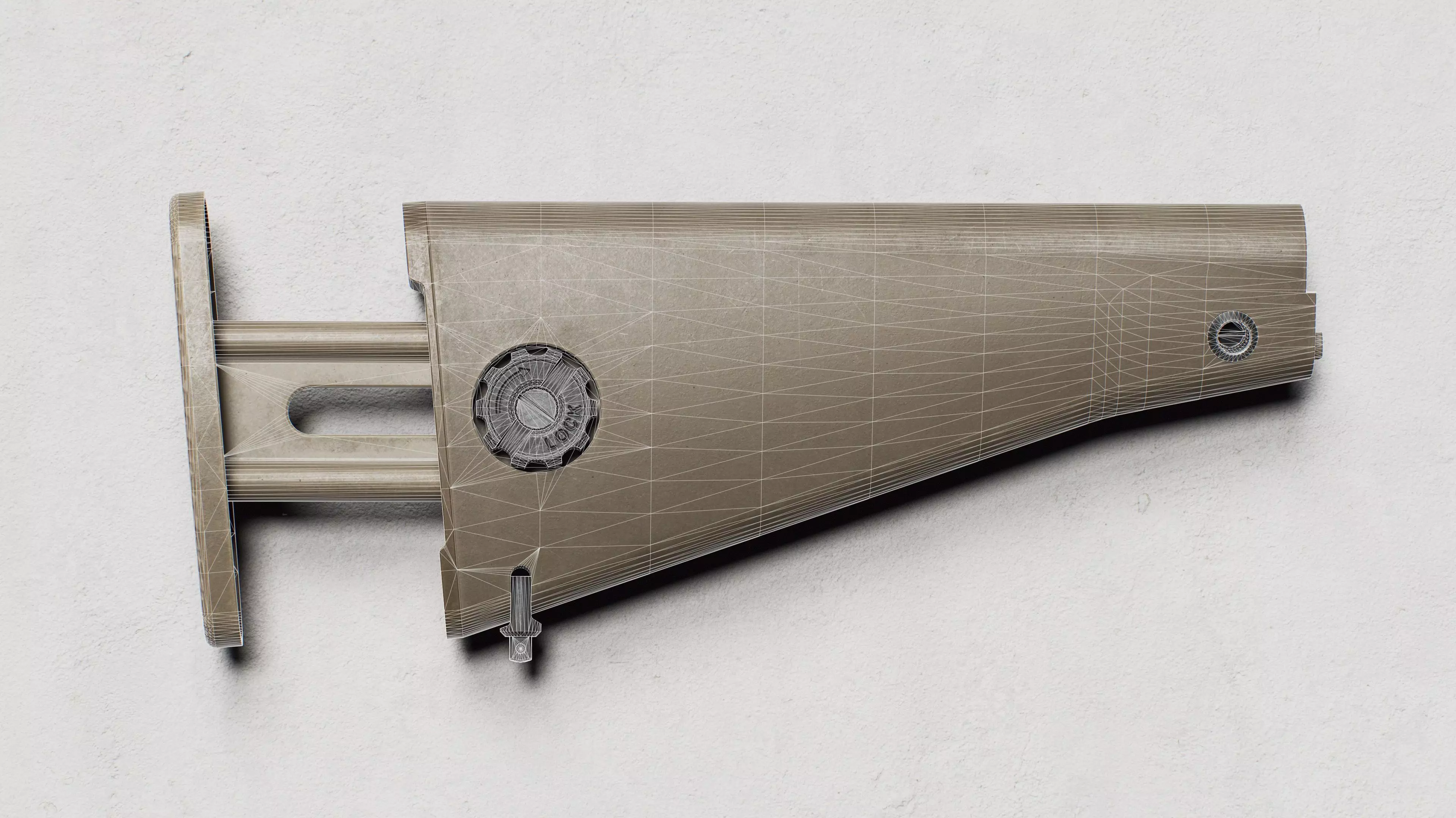 KAC - M110 - Buttstock - Replica Low-poly 3D model_9