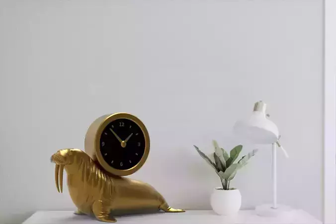 Walrus desk clock