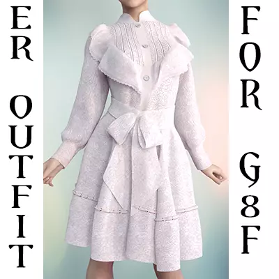 Exquisite Ruffled Outfit For Genesis 8 Female 3D model