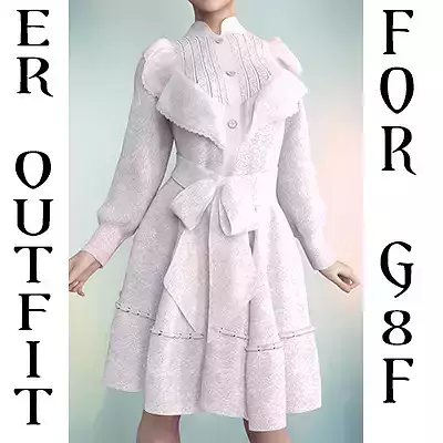 Exquisite Ruffled Outfit For Genesis 8 Female