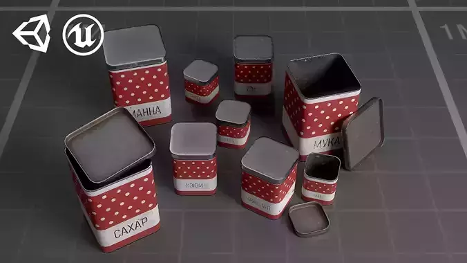 Used Soviet Tin Containers