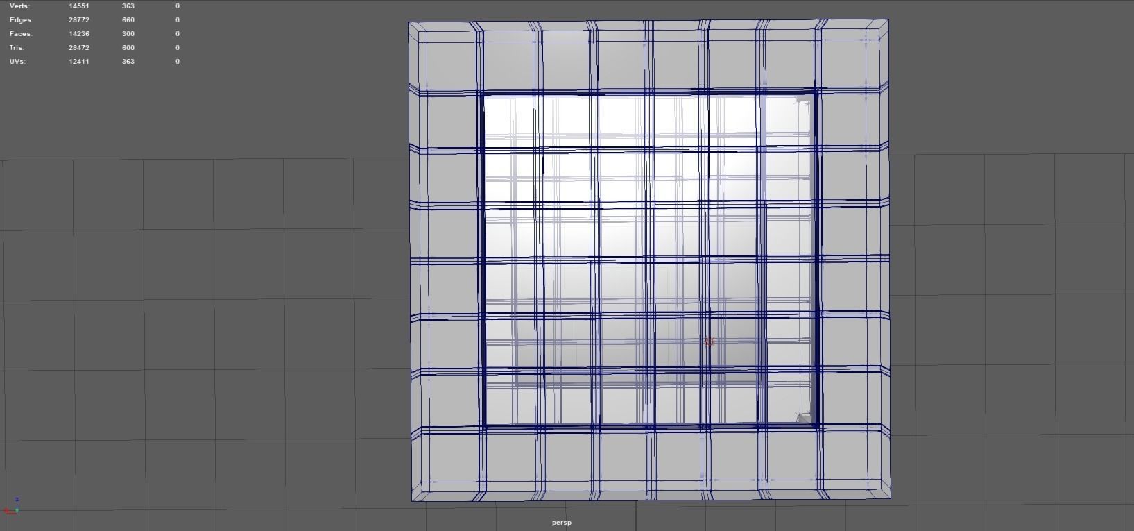 Wood And Glass Coffee Table Low-poly 3D model_7