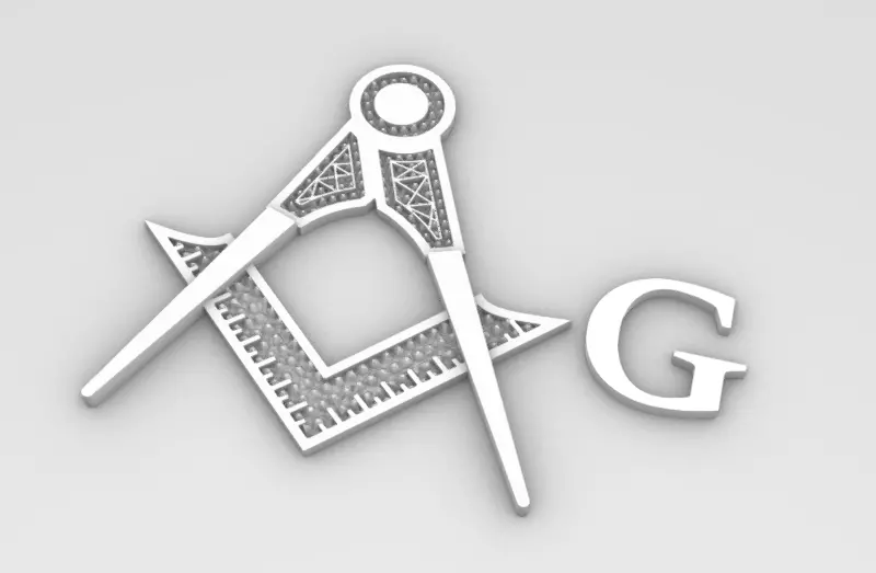 dije con iniciales  3D print model_4