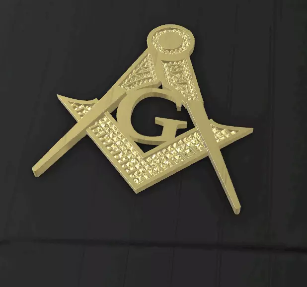 dije con iniciales  3D print model_5