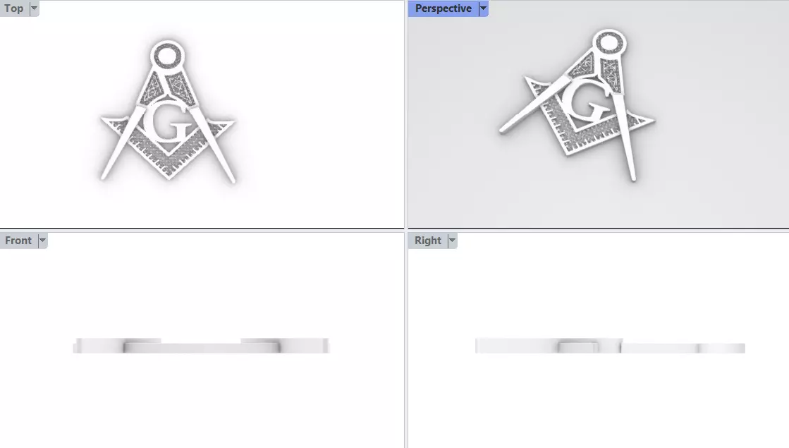 dije con iniciales  3D print model_2