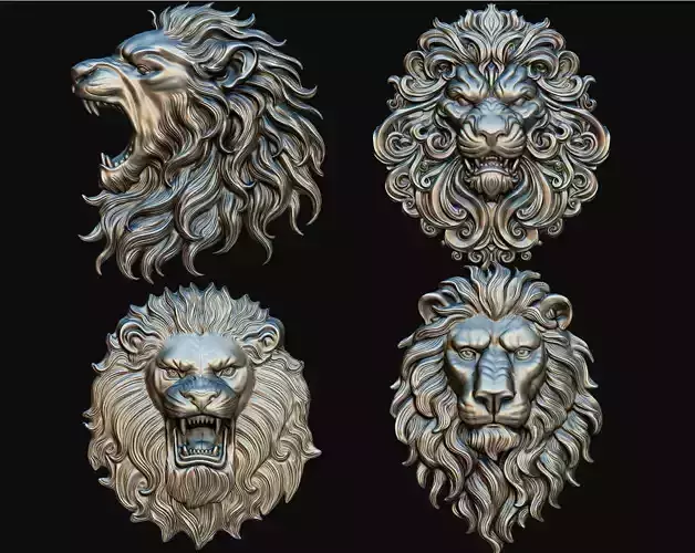 Lion Head Bas Relief 3D Printable Model 50 PERCENT OFF