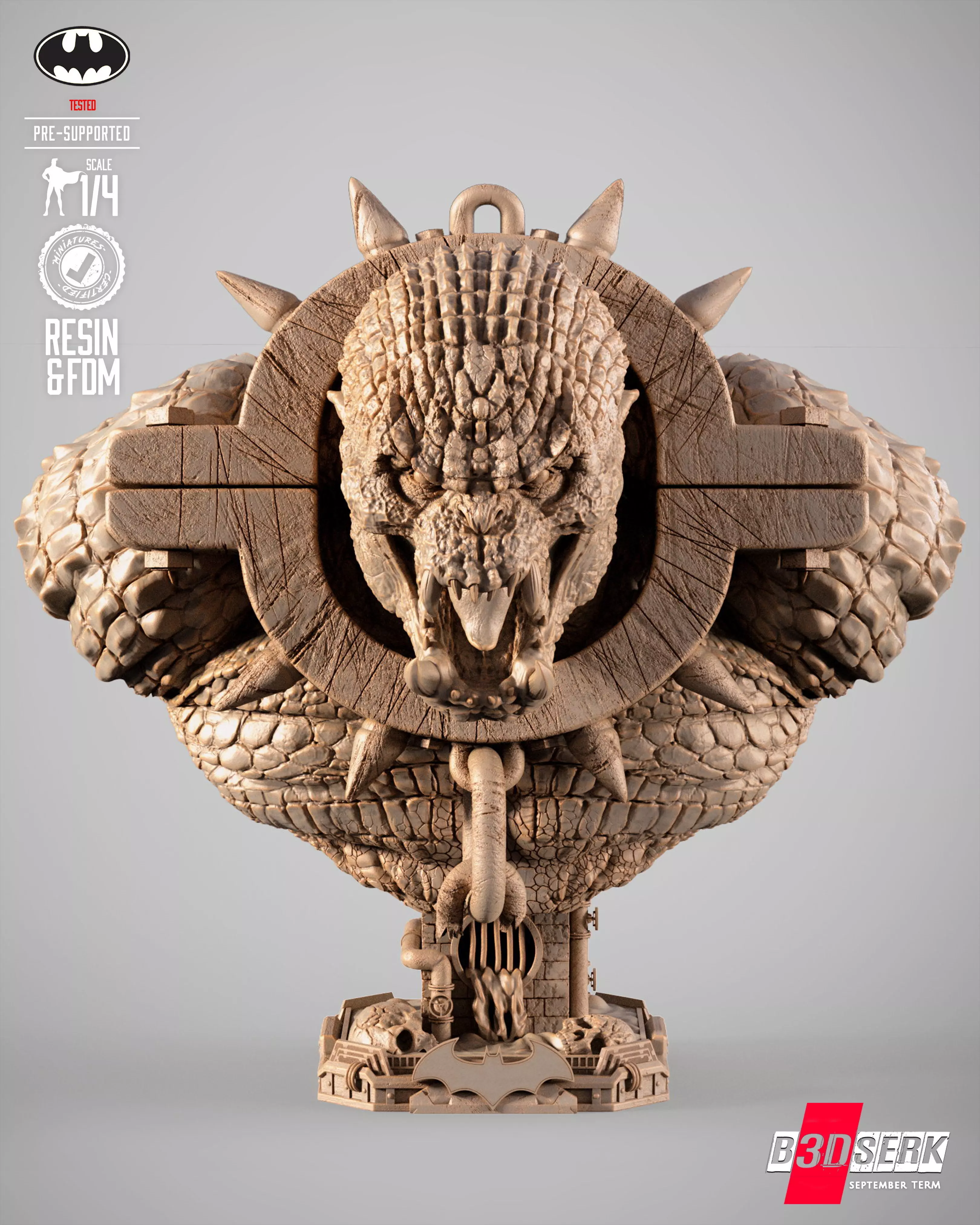 B3DSERK Killer Croc Portrait Bust 3D print model