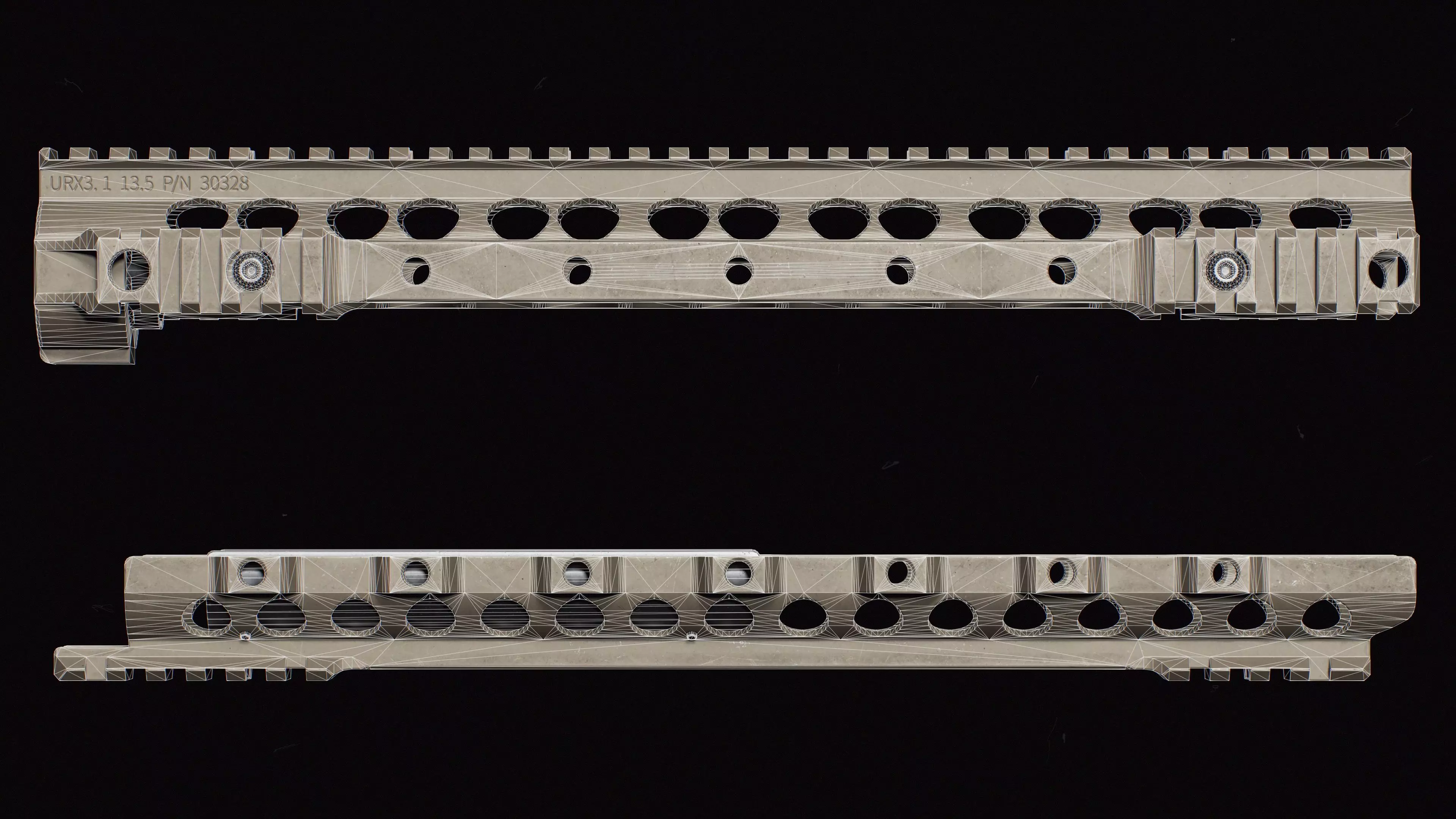 KAC - AR-15 - URX 3 - Replica Low-poly 3D model_31