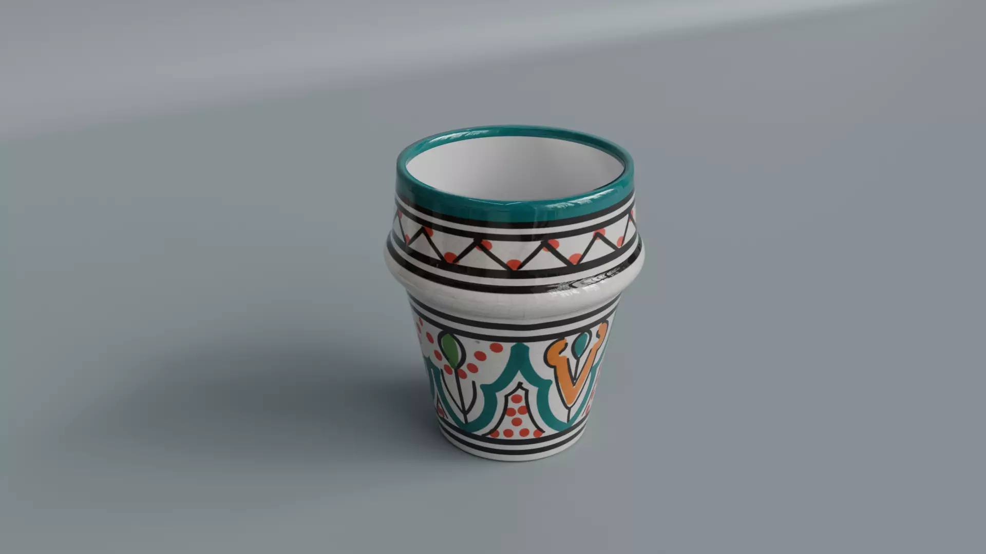Moroccan Ceramic Cup Traditional Decorative 3D Model Low-poly 3D model