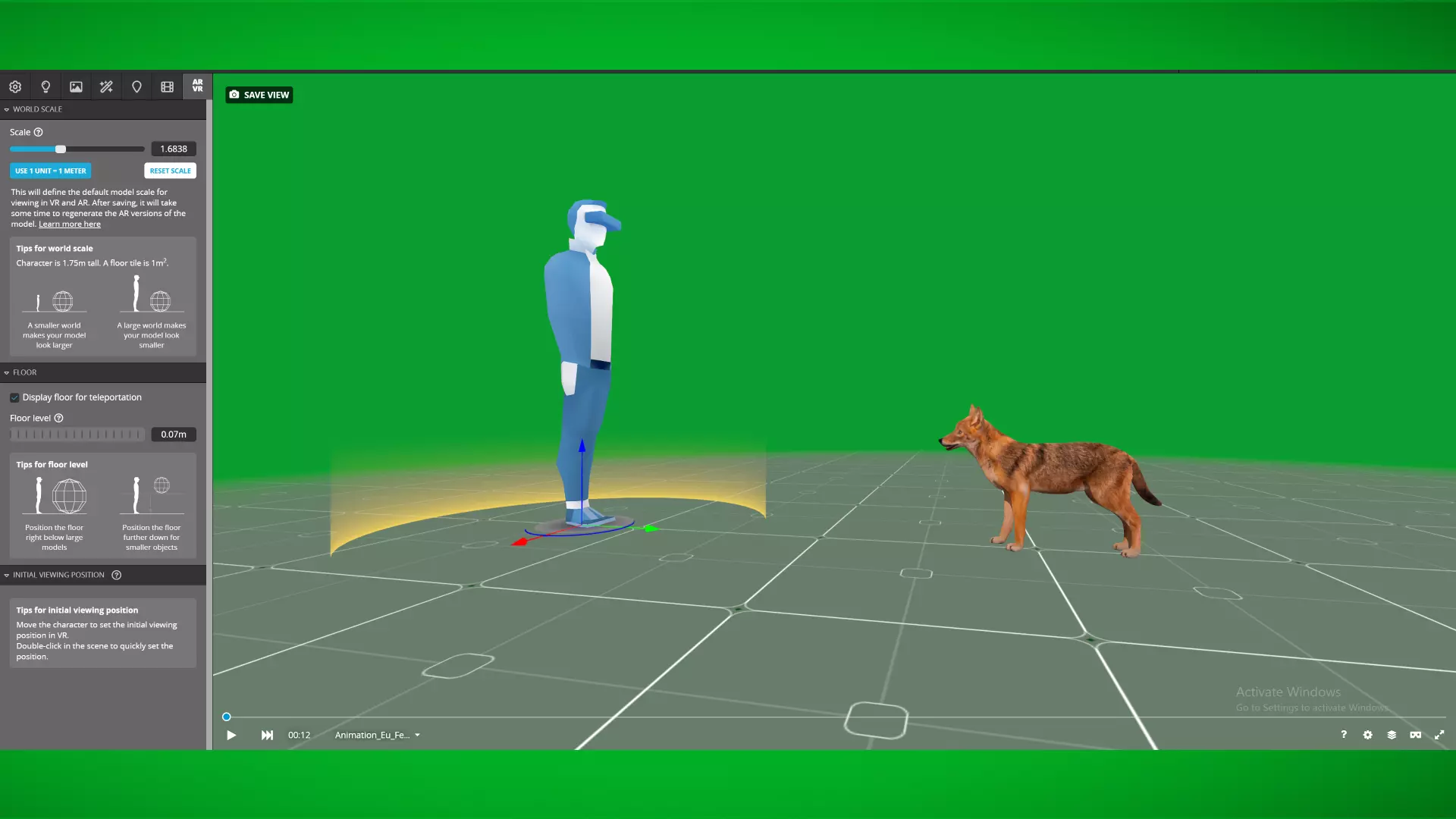 European Female Jackal Low-poly 3D model_3