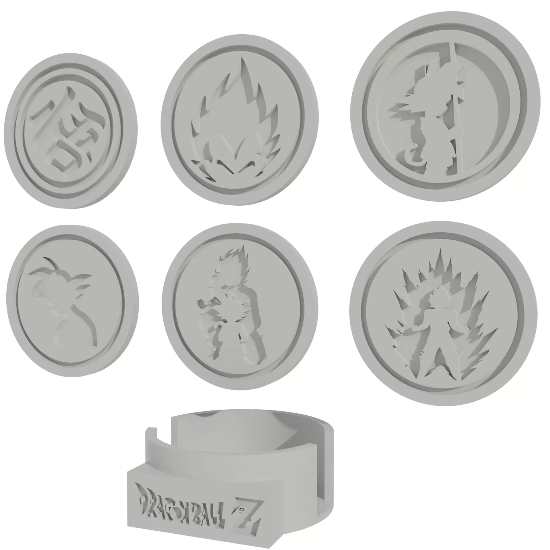 Dragon Ball Coaster Set 6 STL Files Custom Case   3D print model_1