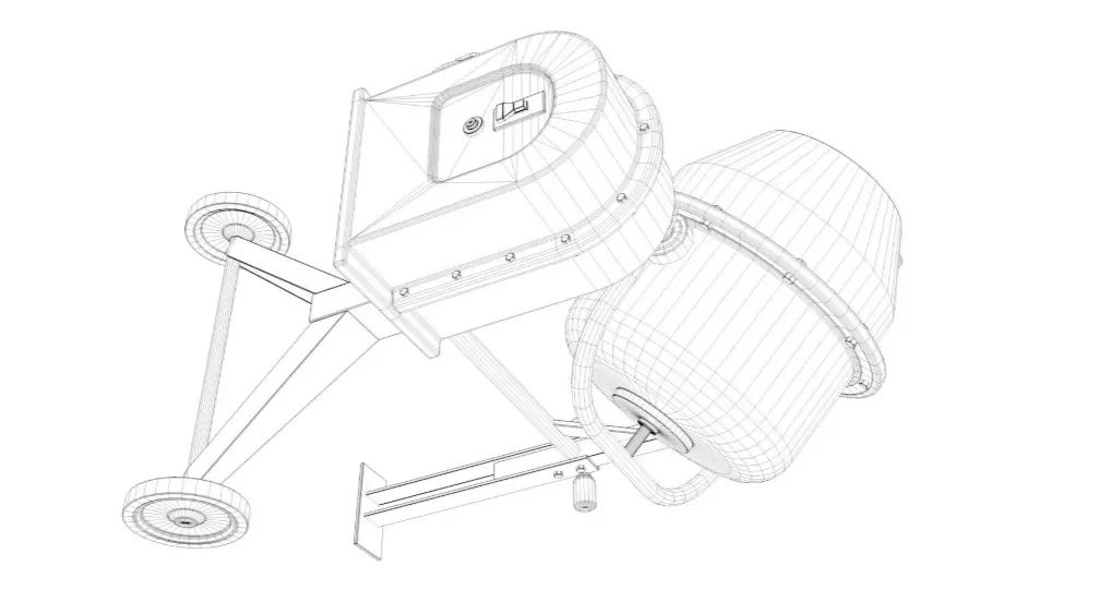 Concrete Mixer 3D model_8