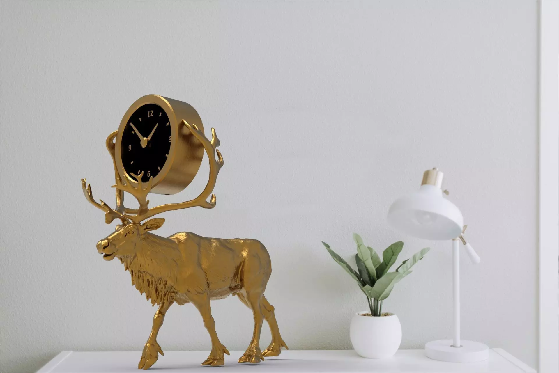 Reindeer desk clock 3D print model