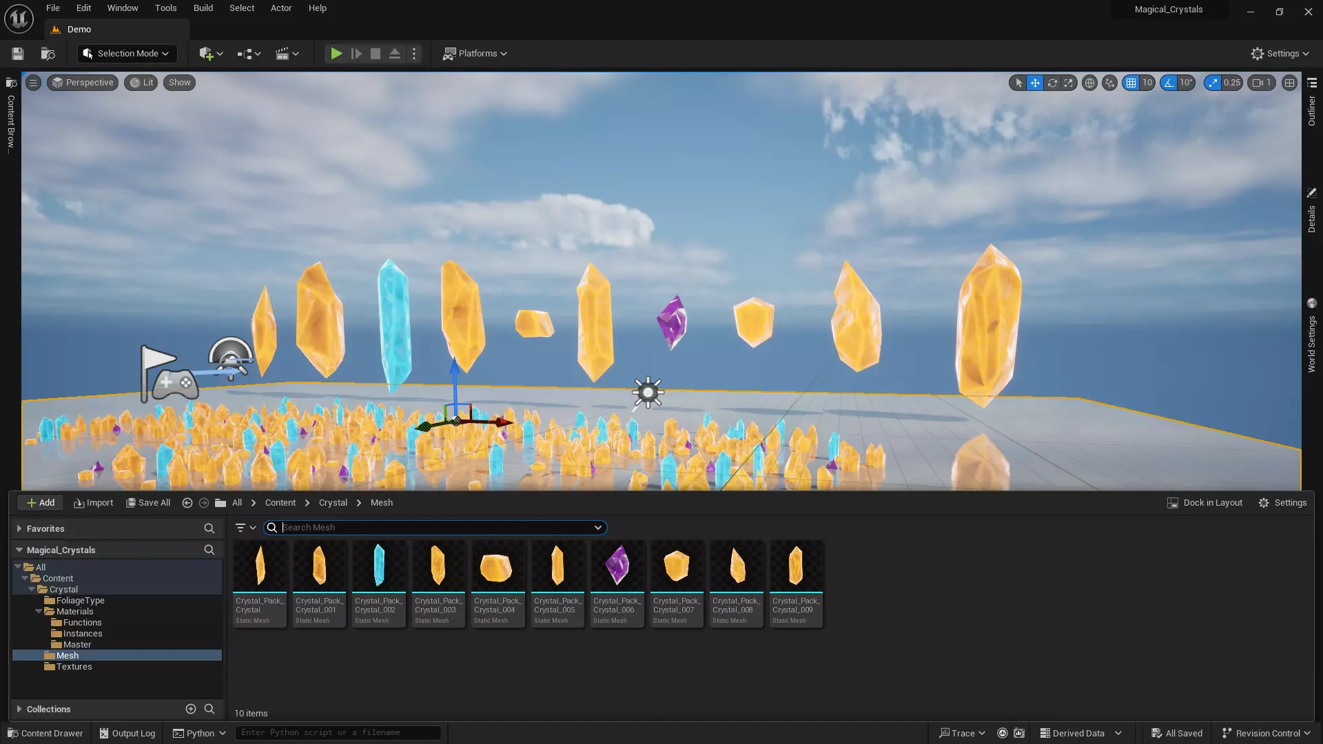 Magical Crystal Unreal Engine Asset Pack Low-poly 3D model_1