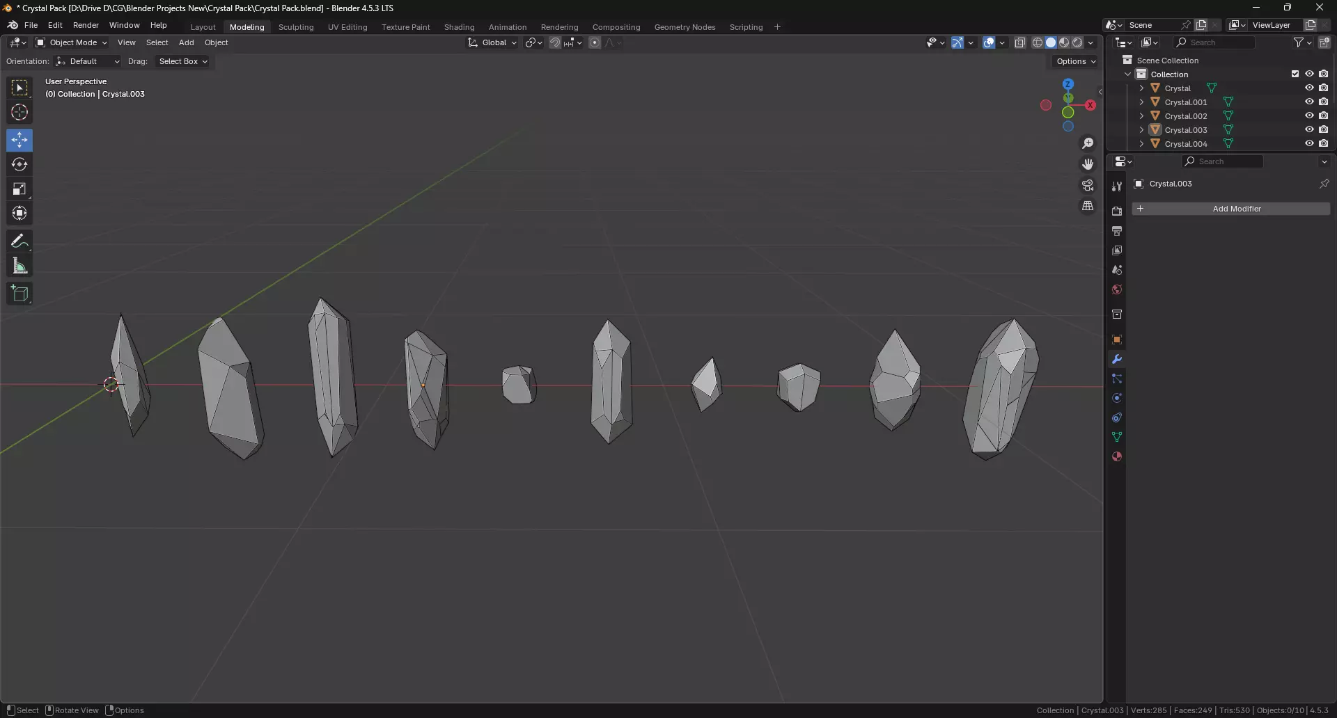 Magical Crystal Unreal Engine Asset Pack Low-poly 3D model_6
