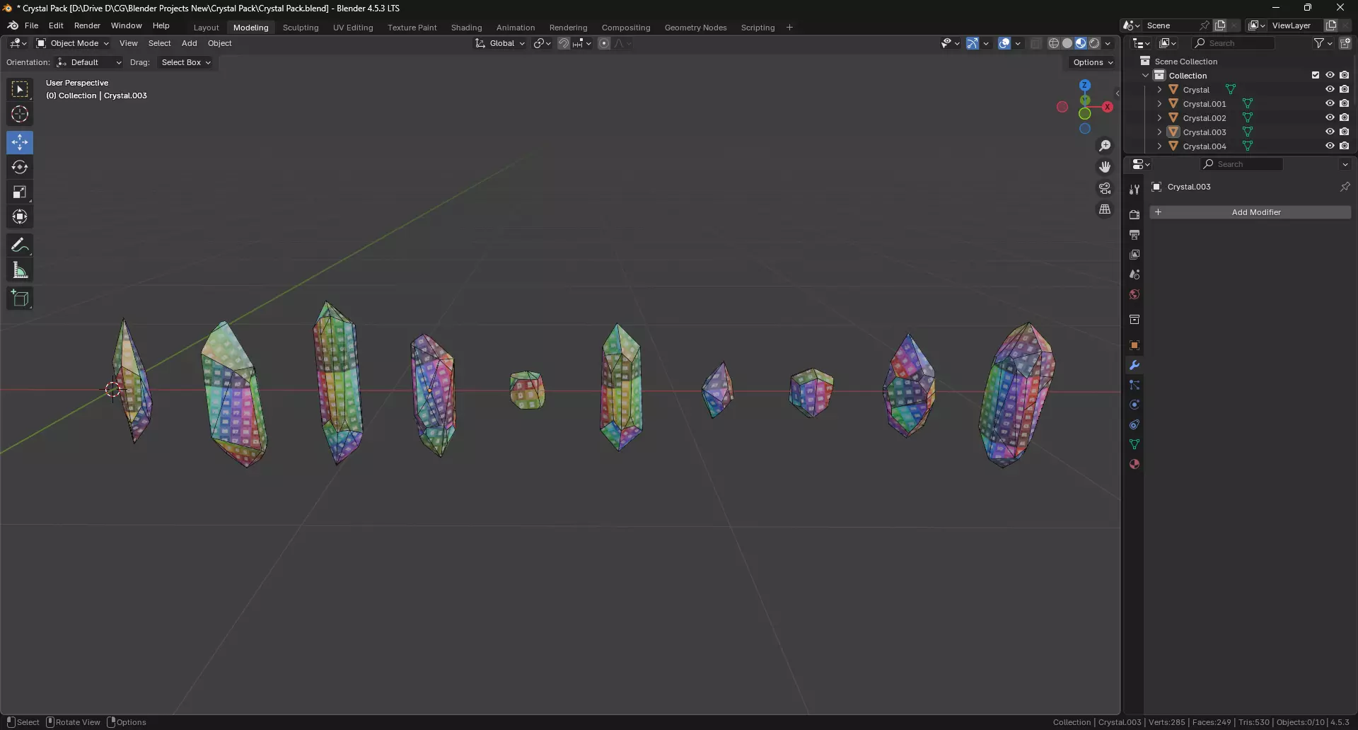 Magical Crystal Unreal Engine Asset Pack Low-poly 3D model_5