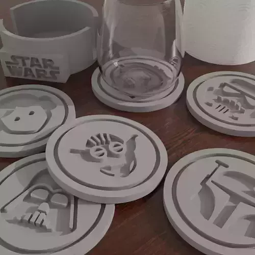 Star Wars Coaster Set 12 STL Files Custom Case