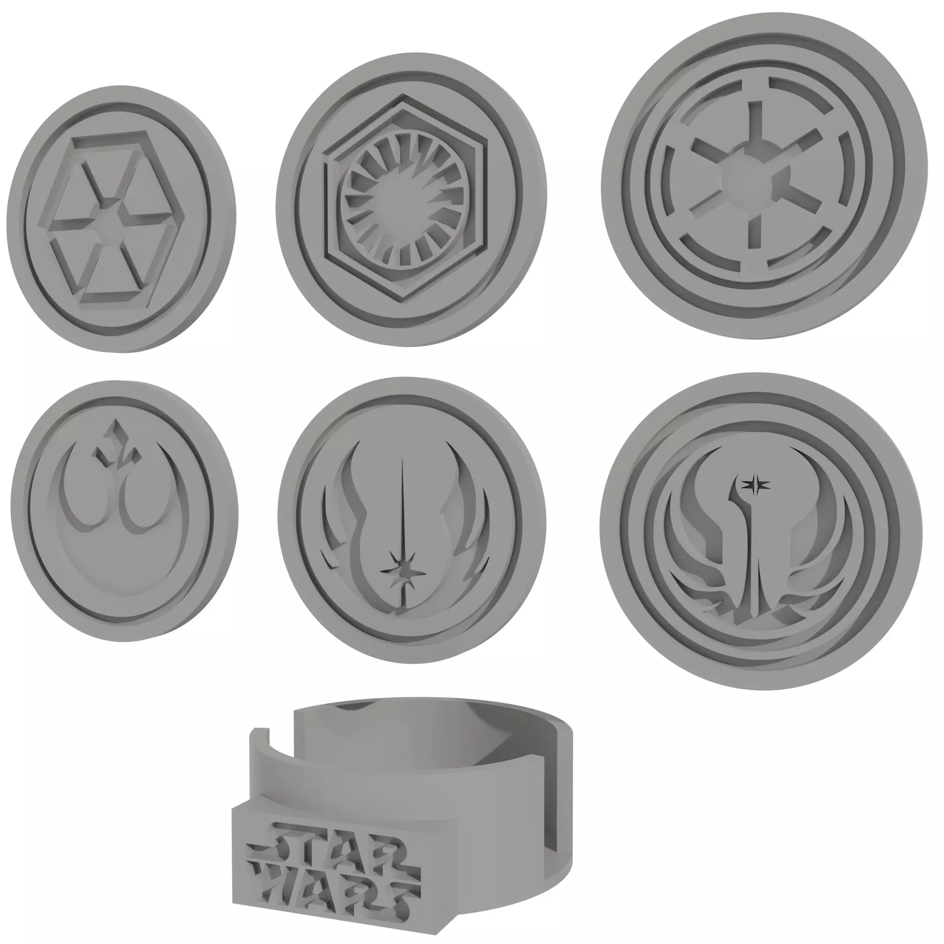 Star Wars Coaster Set 12 STL Files Custom Case 3D print model_2