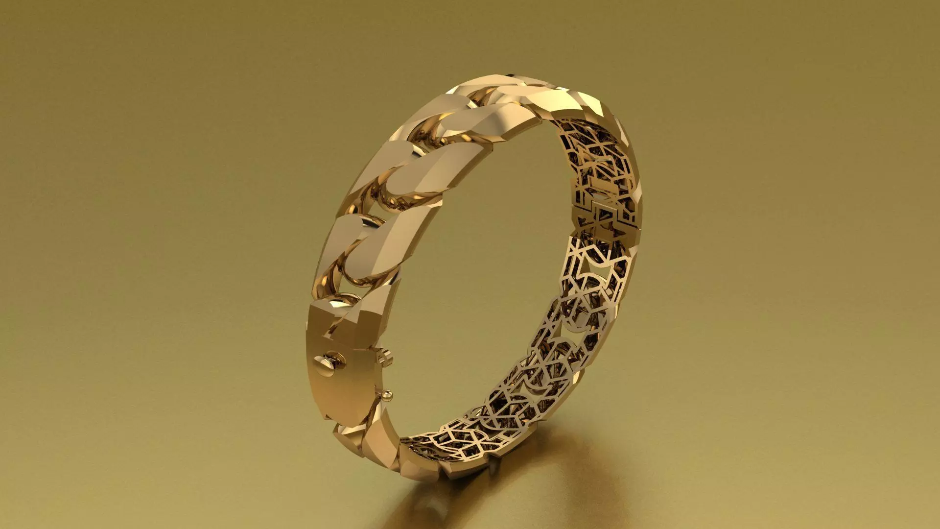 Bracelet Gold 3D print model_5