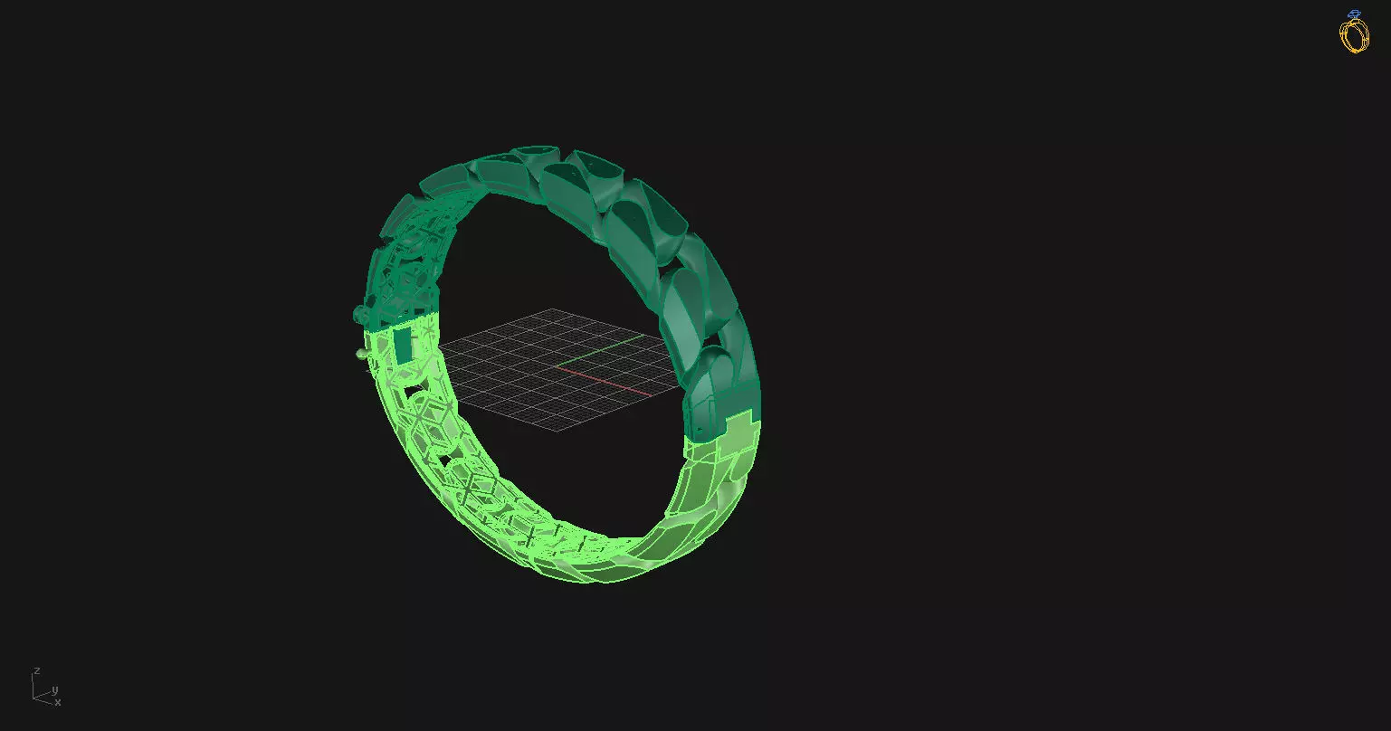 Bracelet Gold 3D print model_9