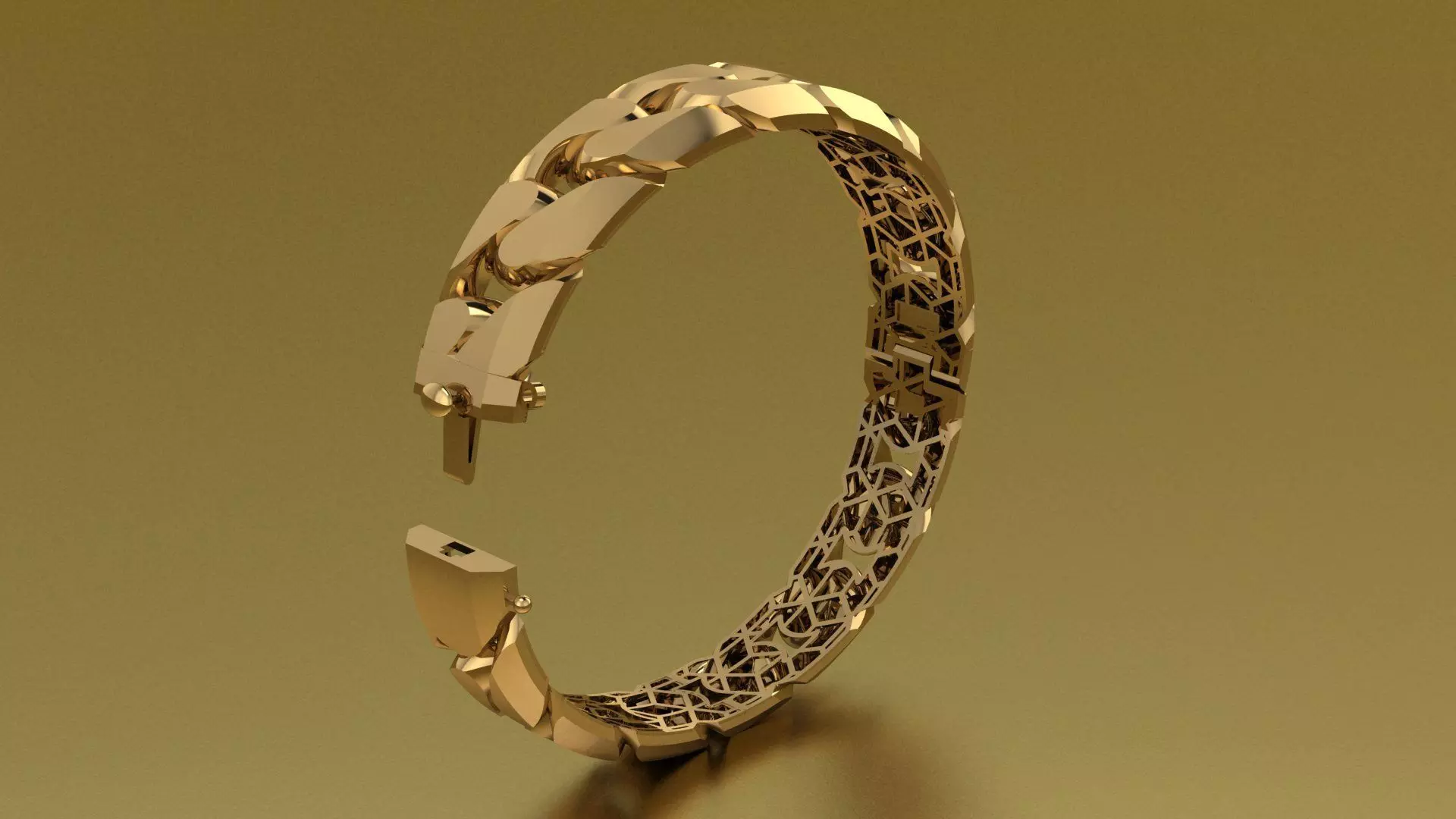Bracelet Gold 3D print model_1