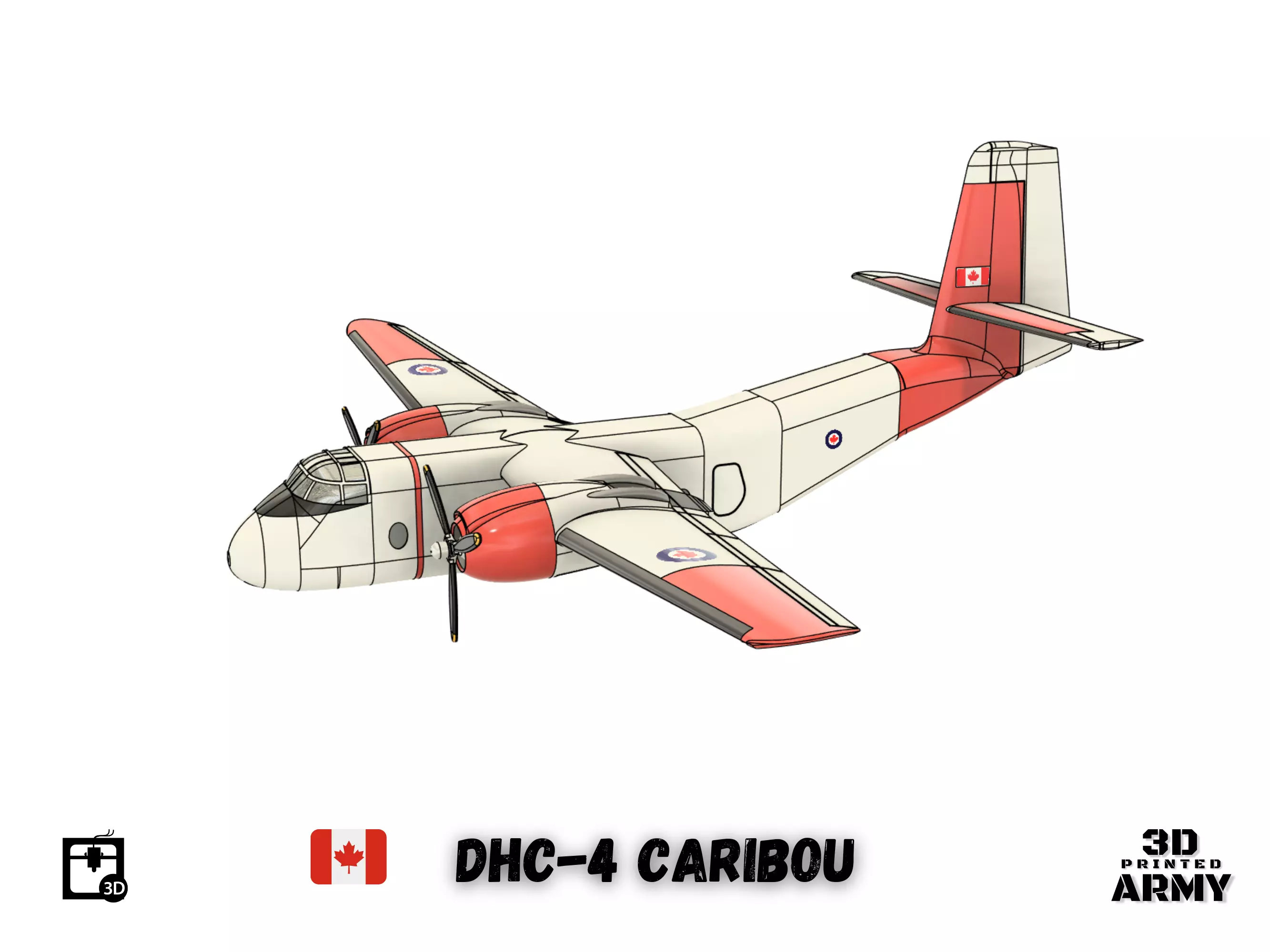 De Havilland Canada DHC-4 Caribou - STL files for 3D printer 3D print model