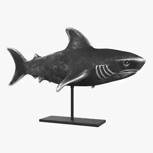 Shark figurine on stand 3D model