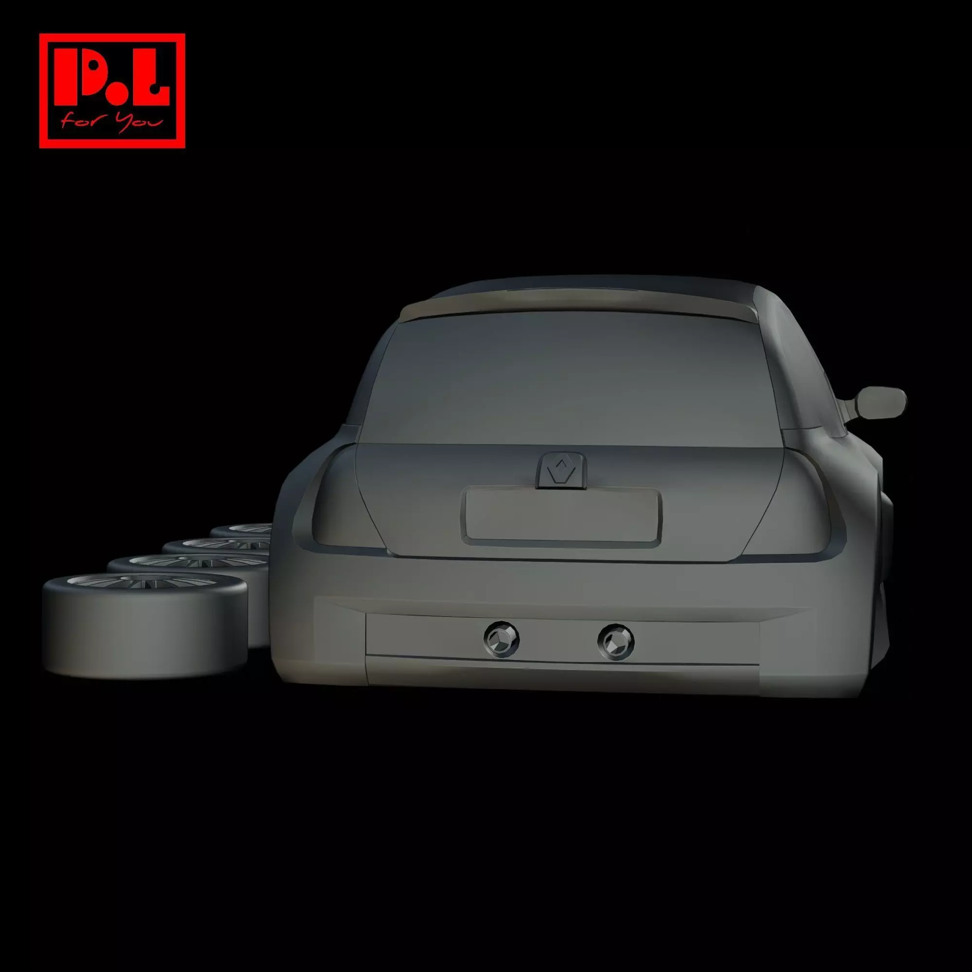 Renault Clio V6 2001 3D print model_3