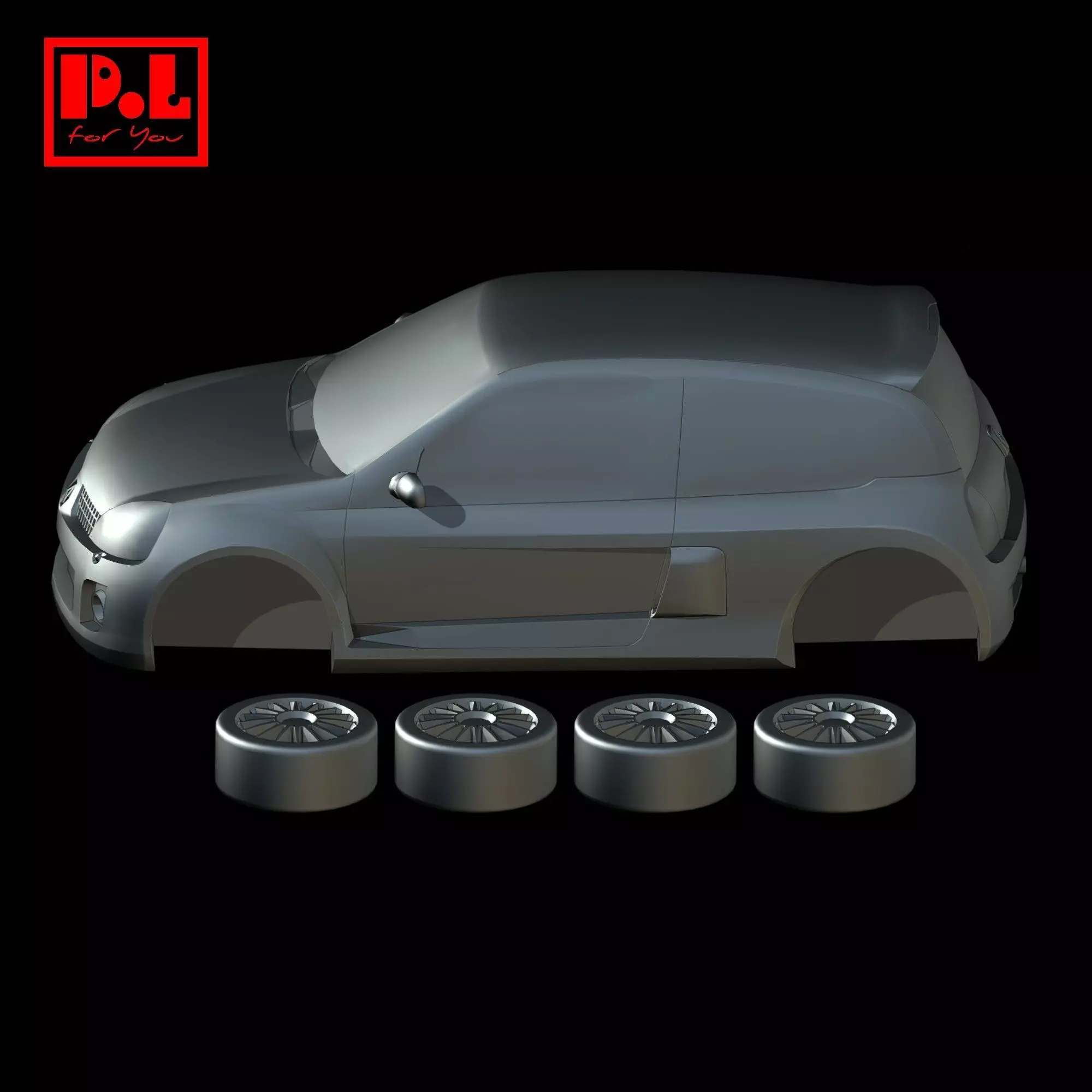 Renault Clio V6 2001 3D print model_1