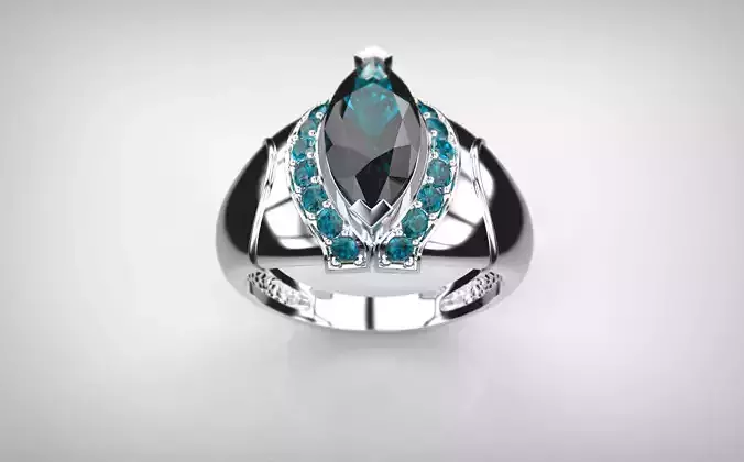 180315 R Marquise ring   3D print model
