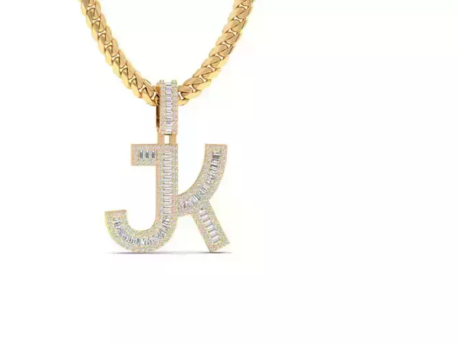 Baguette Diamond Pendant 3D print model
