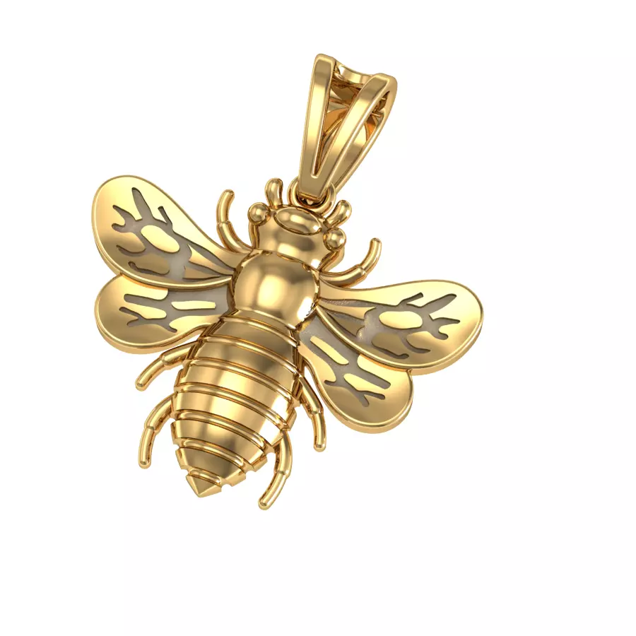 honey bee pendant 3D print model_0