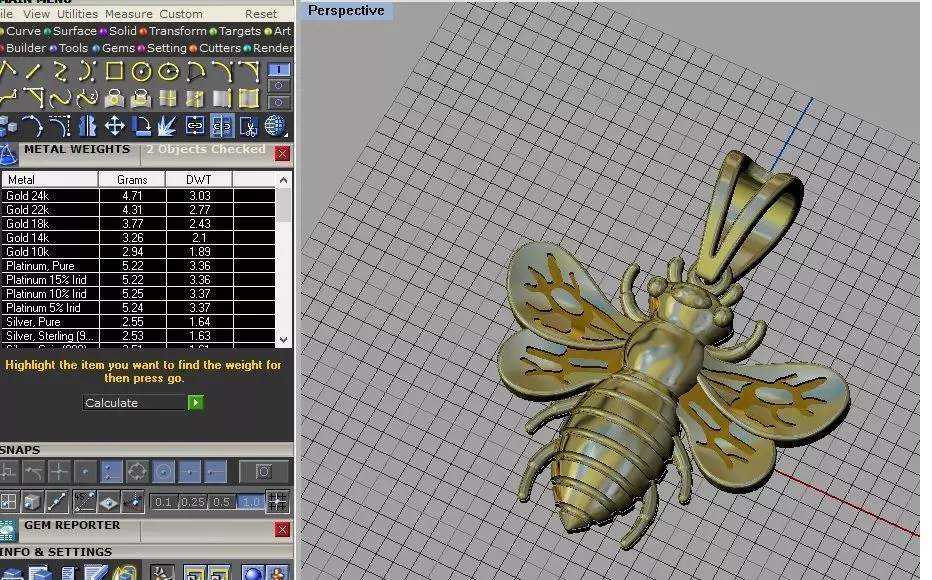 honey bee pendant 3D print model_6