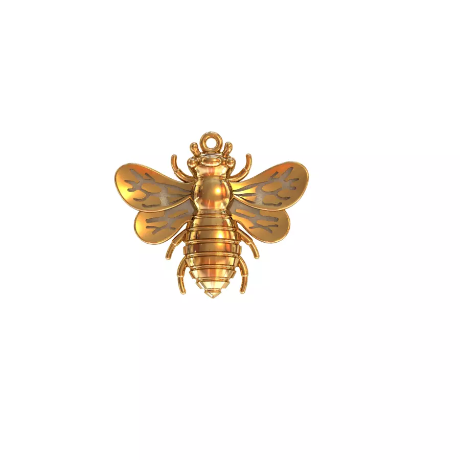 honey bee pendant 3D print model_3